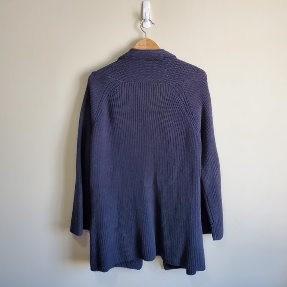 ROOTS / XS-M / Women's Cotton & Linen Blend Open Chunky Knit Cardigan Sweater - Picture 5 of 11